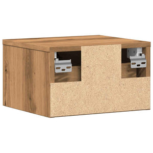 Väggmonterat sängbord artisan ek 34x30x20 cm