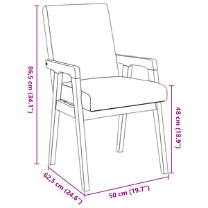 Matstolar med dynor 2 st massivt trä gummi