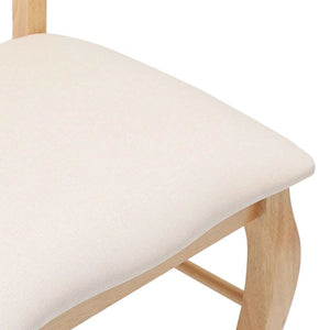 Matstolar med kuddar 2 st, naturligt, massivt trä, gummi