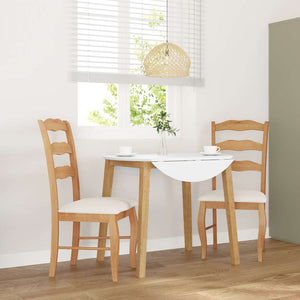 Matstolar med kuddar 2 st, naturligt, massivt trä, gummi