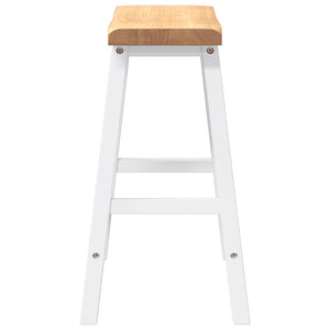 Barstolar 2 st, vit, massivt trä, gummi