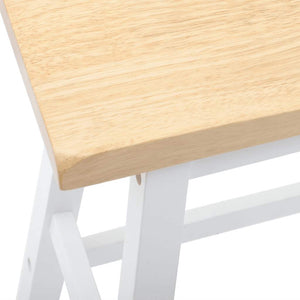 Barstolar 2 st, vit, massivt trä, gummi