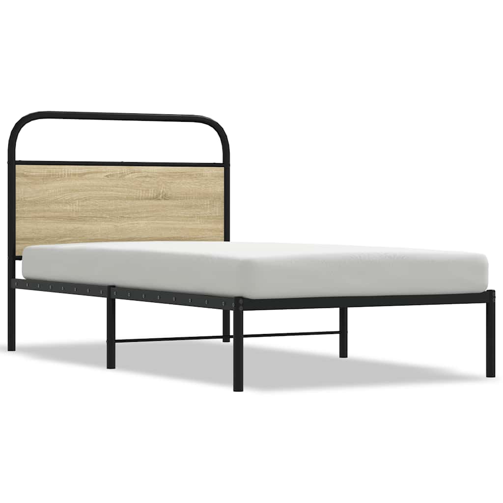 Sängram utan madrass sonoma-ek 107x203 cm konstruerad trä