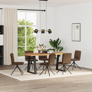 Matstolar 6 st brun konstmocka