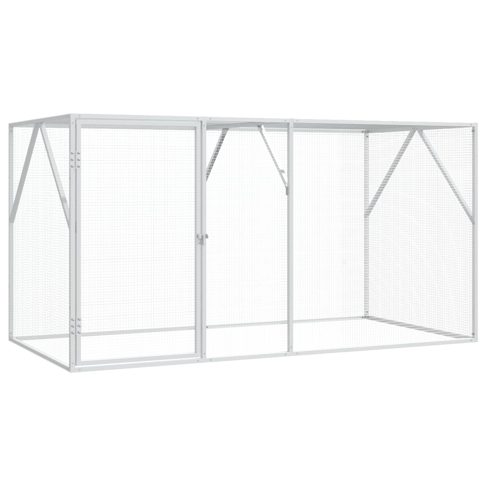 Fågelbur Antracit 208 x 102 x 108 cm Galvaniserat Stål