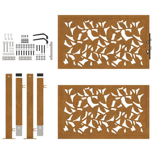 Trädgårdsgrind 100x100 cm väderbeständig stålbladsdesign