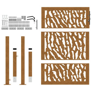 Trädgårdsgrind 100x125 cm väderbeständig stålgrind med spårdesign