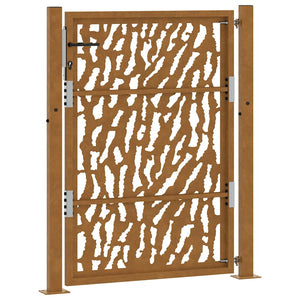 Trädgårdsgrind 100x125 cm väderbeständig stålgrind med spårdesign