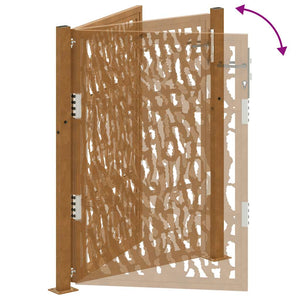 Trädgårdsgrind 100x125 cm väderbeständig stålgrind med spårdesign