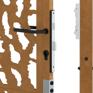 Trädgårdsgrind 100x125 cm väderbeständig stålgrind med spårdesign