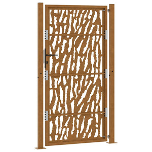 Trädgårdsgrind 100x175 cm väderbeständig stålgrind med spårdesign