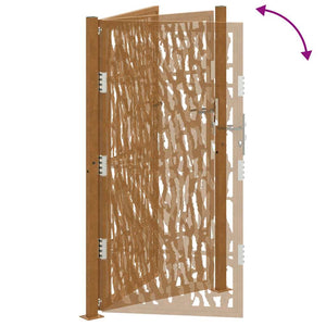 Trädgårdsgrind 100x175 cm väderbeständig stålgrind med spårdesign