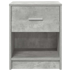 Sängbord 2 st med låda betonggrå 40x34x50 cm