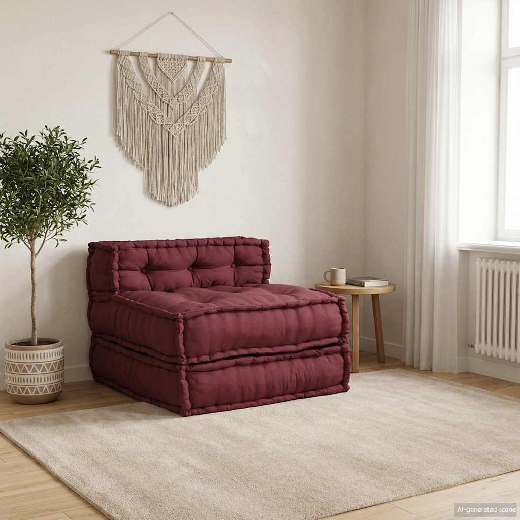 Modulär soffa rödbrun 70x70x54 tyg