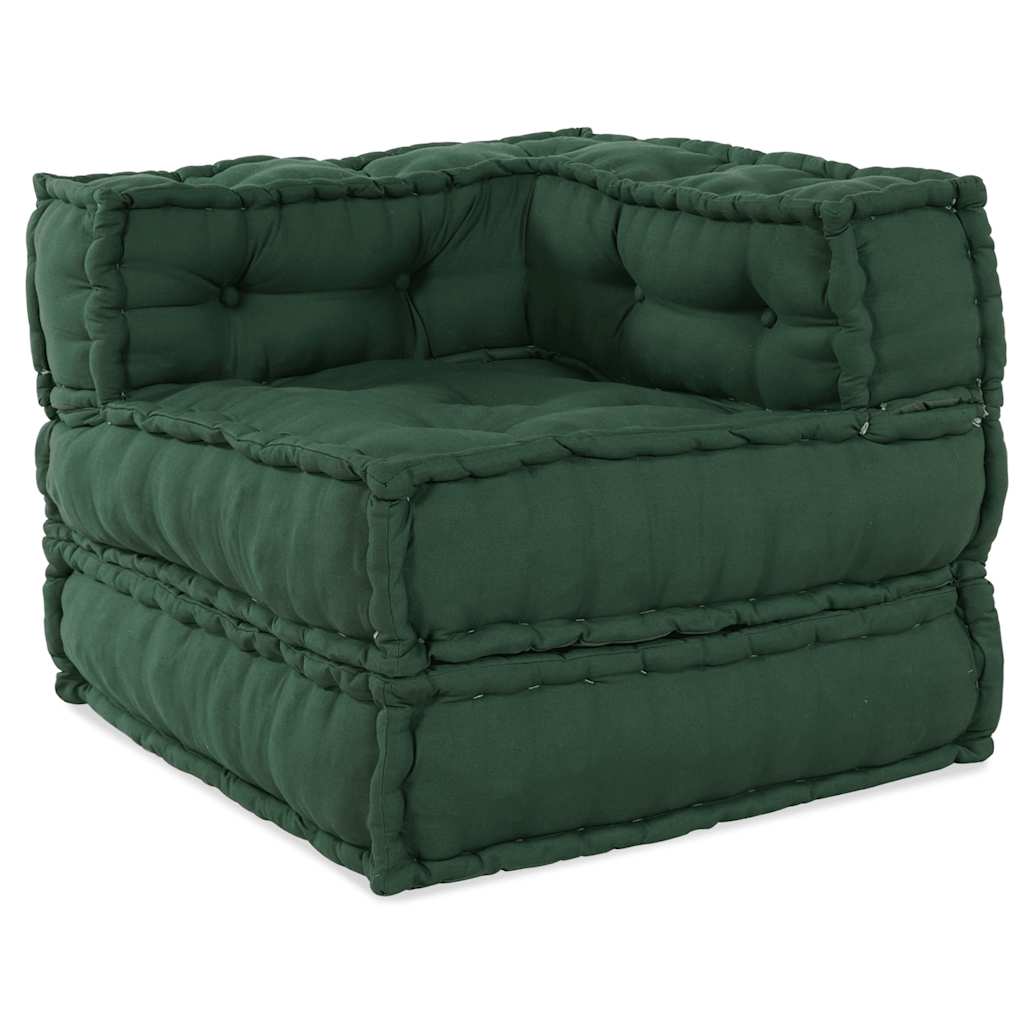 Modulär soffa grön 70x70x54 tyg