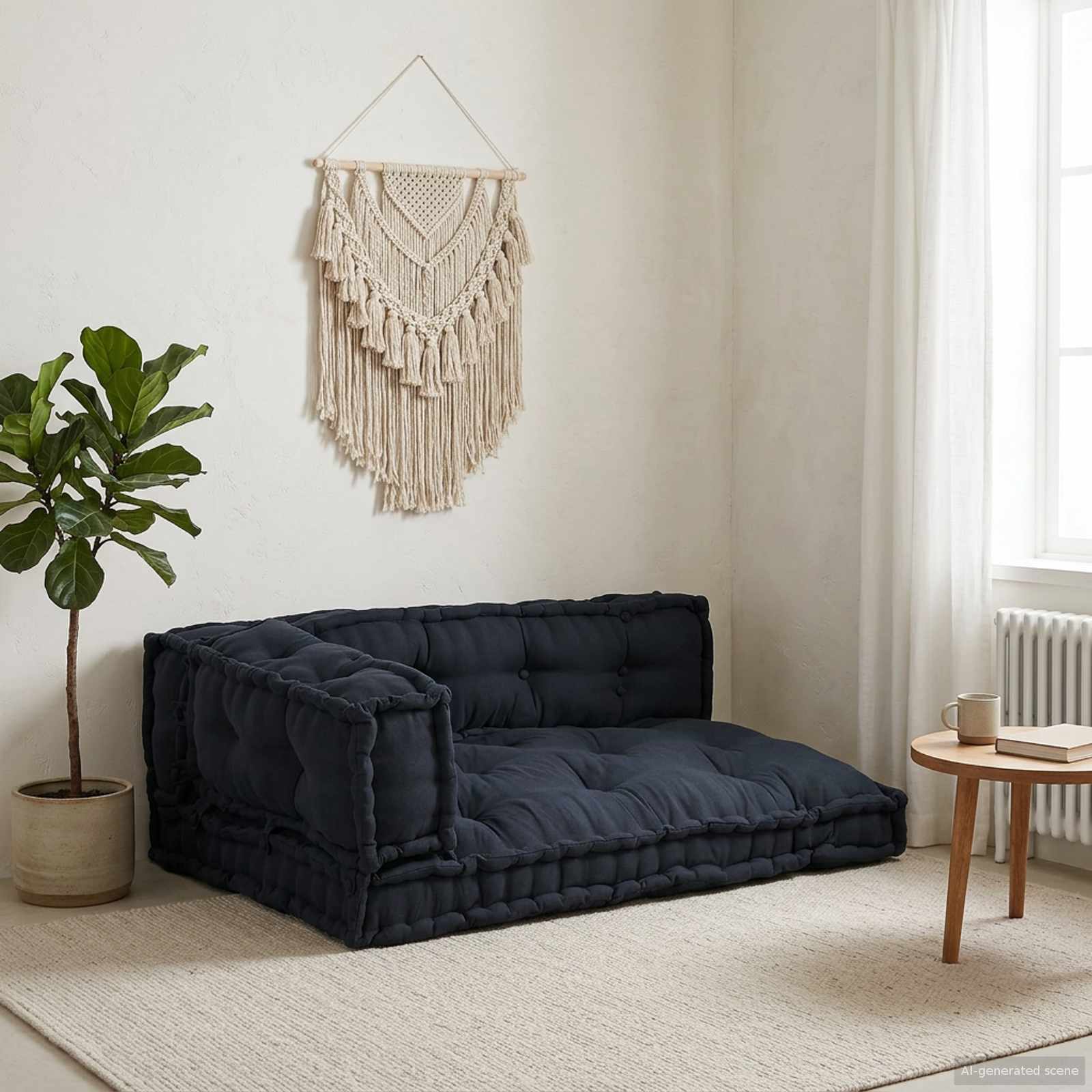 Pallettsoffa Kudde 3 st Tyg Antracit 120 x 80 x 38 cm