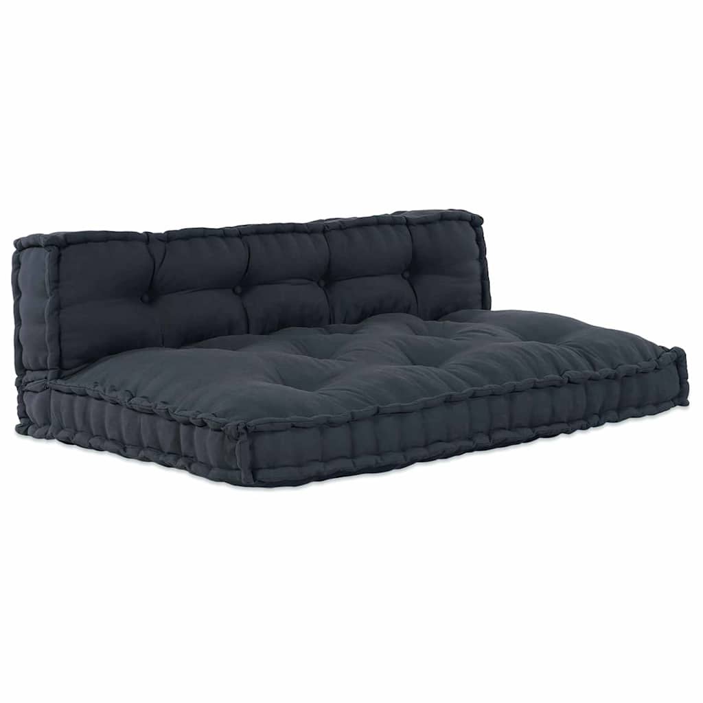 Pallettsoffa Kudde 2 st Tyg Antracit 120 x 80 x 38 cm