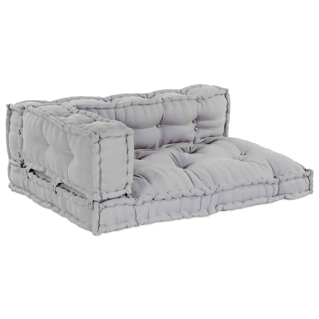 Pallettsoffa Kudde 3 st Tyg Grå 120 x 80 x 38 cm