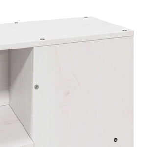 Säng med bokhylla utan madrass vit 160x200cm massiv furu