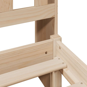 Säng med bokhylla utan madrass 140x200cm massiv furu