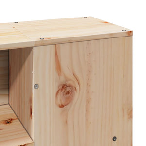 Säng med bokhylla utan madrass 135x190cm massiv furu