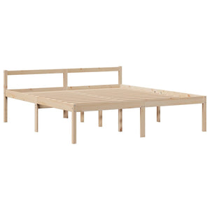 Säng med bokhylla utan madrass 180x200cm massiv furu