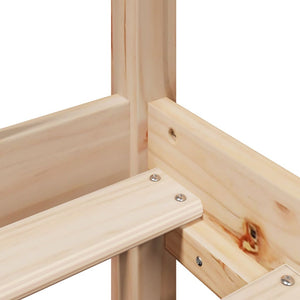 Säng med bokhylla utan madrass 120x190 cm massiv furu