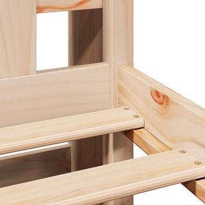 Säng med bokhylla utan madrass 180x200cm massiv furu