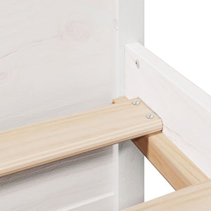 Säng med bokhylla utan madrass vit 150x200cm massiv furu