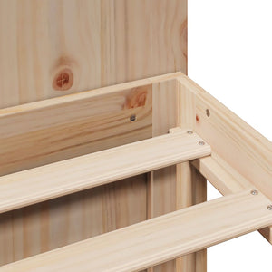 Säng med bokhylla utan madrass 120x200 cm massiv furu