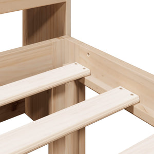 Säng med bokhylla utan madrass 100x200cm massiv furu