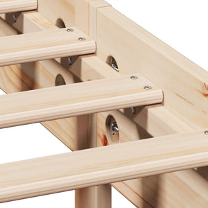 Säng med bokhylla utan madrass 120x200 cm massiv furu