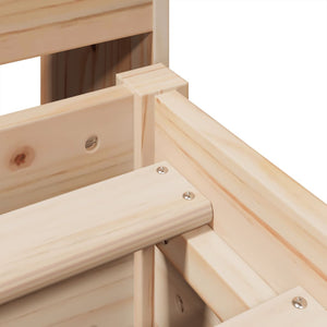 Säng med bokhylla utan madrass 140x200cm massiv furu