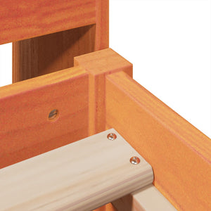 Sängram utan madrass vaxbrun 100x200 cm massiv furu