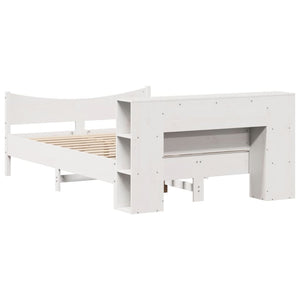 Sängram utan madrass vit 120x190 cm massiv furu