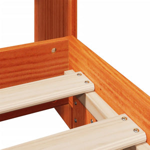 Sängram utan madrass vaxbrun 100x200 cm massiv furu