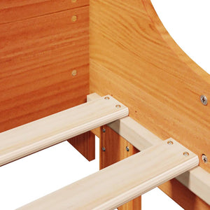 Sängram utan madrass vaxbrun 100x200 cm massiv furu