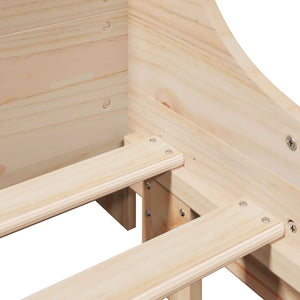 Sängram utan madrass 75x190 cm massiv furu