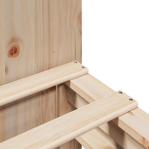 Säng med bokhylla utan madrass 140x190 cm massiv trä