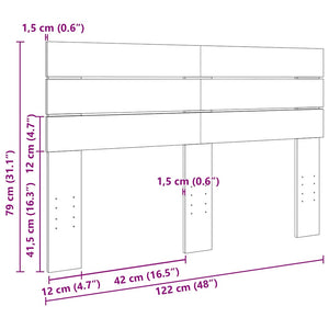 Huvudgavel 120 cm massivt trä ek