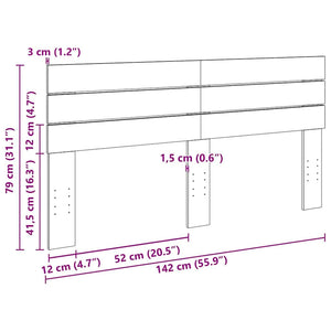 Sänggavel 140 cm massivt trä ek