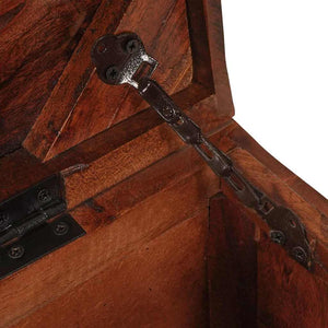 Förvaringslåda med lås 70 x 35 x 40 cm massivt återvunnet trä