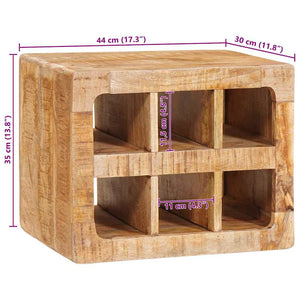 Vinställ med lagring Brun 44 x 30 x 35 cm Massivt mangoträ