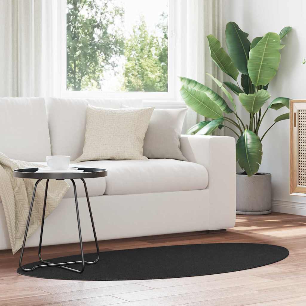 Områdesmattor HUARTE Svart 80 x 150 cm Polyester