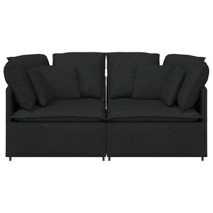 Modulsoffa med dynor i tyg svart