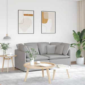 Modulsoffa med dynor i tyg molngrå