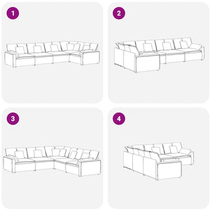 Modulsoffa med dynor sammet mörkgrön