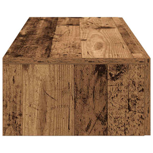 Vägghylla med lådor åldrat trä 60x26,5x15 cm konstruerat trä