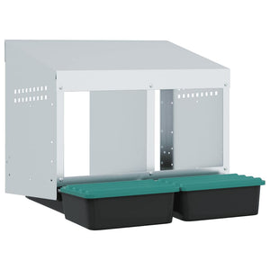 Hönsholk med 2 fack Väggmonterad galvaniserad stål