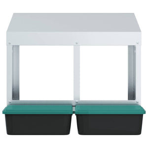 Hönsholk med 2 fack Väggmonterad galvaniserad stål